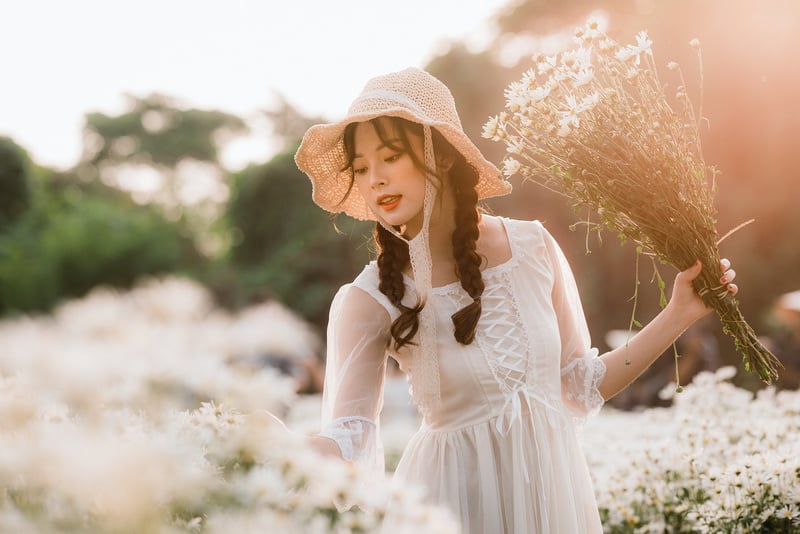 Woman practicing self-care